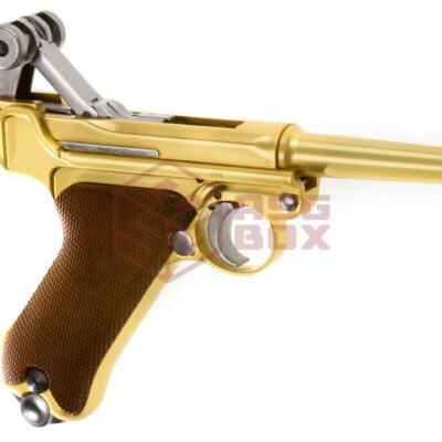 Alternative view of WE P08 Full Metal GBB Gold