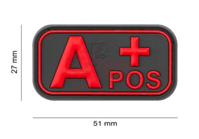JTG Bloodtype Rubber Patch A Pos Blackmedic - obrazek 4