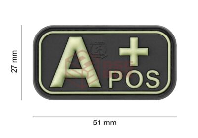 JTG Bloodtype Rubber Patch A Pos Glow - obrazek 4
