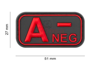 JTG Bloodtype Rubber Patch A Neg Blackmedic - obrazek 4