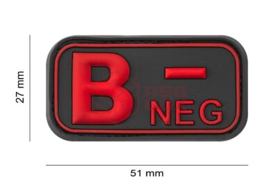 JTG Bloodtype Rubber Patch B Neg Blackmedic - obrazek 4