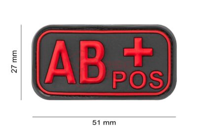 JTG Bloodtype Rubber Patch AB Pos Blackmedic - obrazek 4