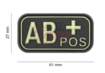JTG Bloodtype Rubber Patch AB Pos Glow - obrazek 5