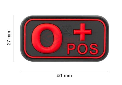 JTG Bloodtype Rubber Patch 0 Pos Blackmedic - obrazek 4