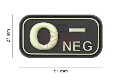 JTG Bloodtype Rubber Patch 0 Neg Glow - obrazek 5