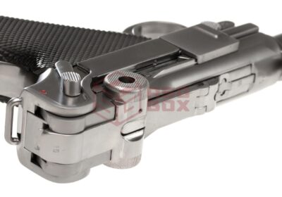 WE P08 8 Inch Full Metal GBB Silver - obrazek 4