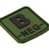 JTG Bloodtype Square Rubber Patch B Neg Forest OD-TM-10345721400 13087 asgbox.pl