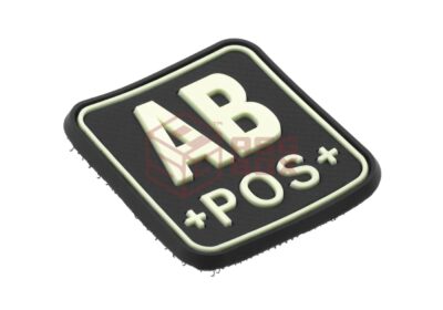 JTG Bloodtype Square Rubber Patch AB Pos Glow - obrazek 4