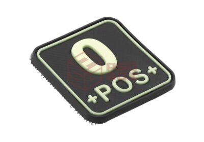 JTG Bloodtype Square Rubber Patch 0 Pos Glow - obrazek 4