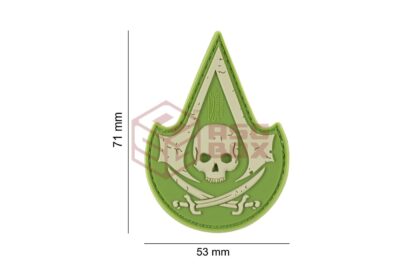 JTG Assassin Skull Rubber Patch Green - obrazek 5