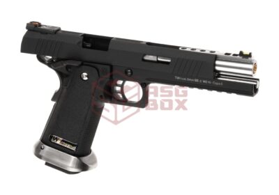 WE Hi-Capa 6 Force A Silver Barrel Full Metal GBB Black - obrazek 3