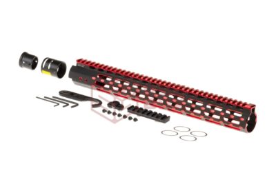 Leapers AR-15 15.3 Inch Super Slim Free Float Handguard M-LOK Black/Red - obrazek 3