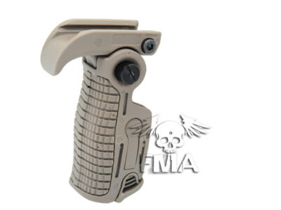 FMA Adjustable Folding Grip FGGK-S on RIS Rail - Tan