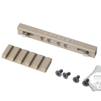 Alternative view of FMA CNC LOWPRO 45° Handguard RIS Rail - Tan