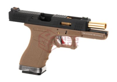 WE G-Force 17 BK Gold Barrel Metal Version GBB Desert - obrazek 3