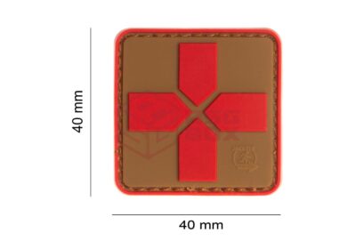JTG Red Cross Rubber Patch 40mm Coyote Red - obrazek 3