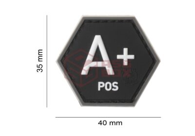 JTG Bloodgroup Hexagon Rubber Patch A Pos SWAT - obrazek 4