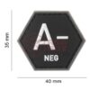 JTG Bloodgroup Hexagon Rubber Patch A Neg SWAT OD-TM-10864951700 27853 asgbox.pl
