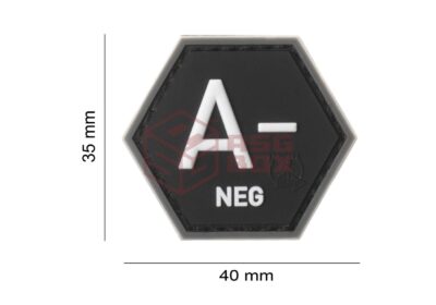 JTG Bloodgroup Hexagon Rubber Patch A Neg SWAT - obrazek 4