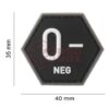JTG Bloodgroup Hexagon Rubber Patch 0 Neg SWAT OD-TM-10865151700 27855 asgbox.pl