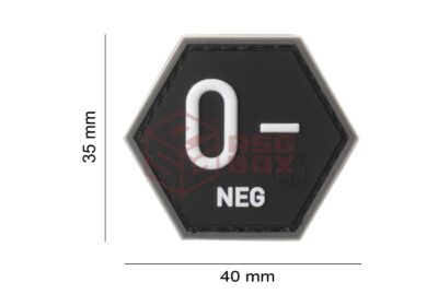 JTG Bloodgroup Hexagon Rubber Patch 0 Neg SWAT - obrazek 4