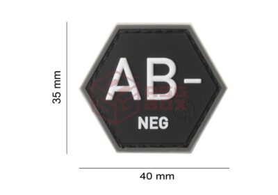 JTG Bloodgroup Hexagon Rubber Patch AB Neg SWAT - obrazek 4