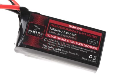 Nimrod Lipo 7.4V 1300mAh 65C Graphene Mini / PEQ Type Black - obrazek 3