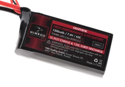 Nimrod Lipo 7.4V 1300mAh 65C Graphene Mini / PEQ Type T-Plug - obrazek 3