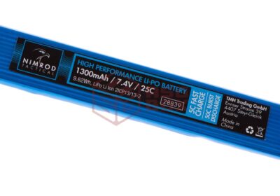 Nimrod Lipo 7.4V 1300mAh 25C Twin Type T-Plug Blue - obrazek 3