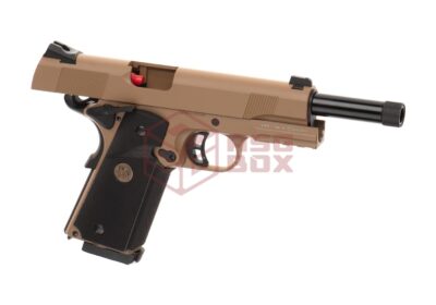 KJ Works M1911 MEU TBC Full Metal GBB Tan - obrazek 3