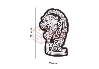 JTG Northman Dragon Ship Head Rubber Patch White - obrazek 5