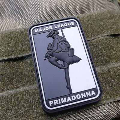 Alternative view of 3D PVC MAJOR LEAGUE PRIMADONNA Patch - Black / White