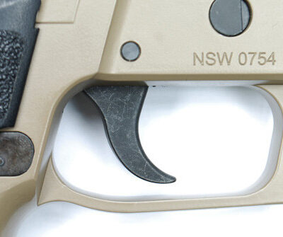 Alternative view of Steel Trigger for MARUI/KJ/WE P226 -Early Type