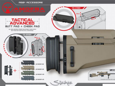 Tactical Advanced Butt pad  plus  cheek pad for Amoeba Striker AS01/02, Dark Earth