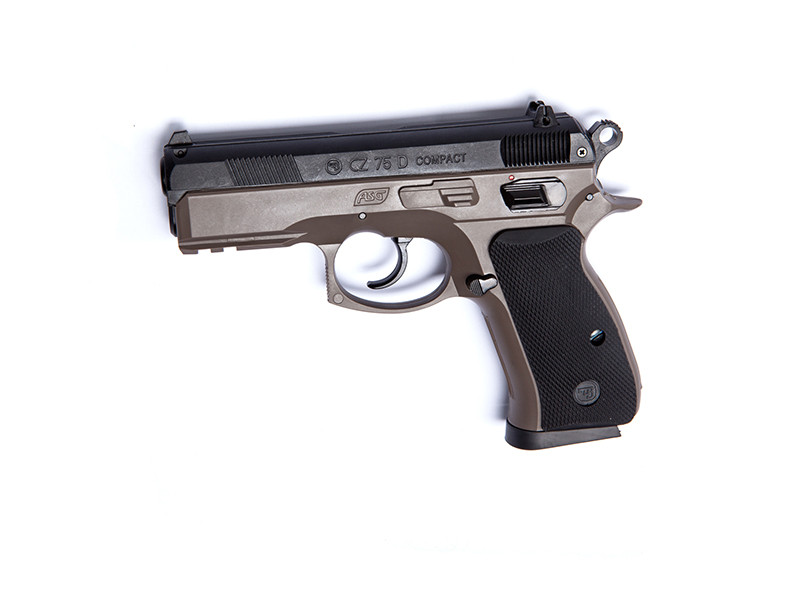 ASG CZ 75D Compact Spring-Action Pistol - Tan / Black OD-A-ASG200 asgbox.pl ASG CZ 75D Compact Spring-Action Pistol - Tan / Black