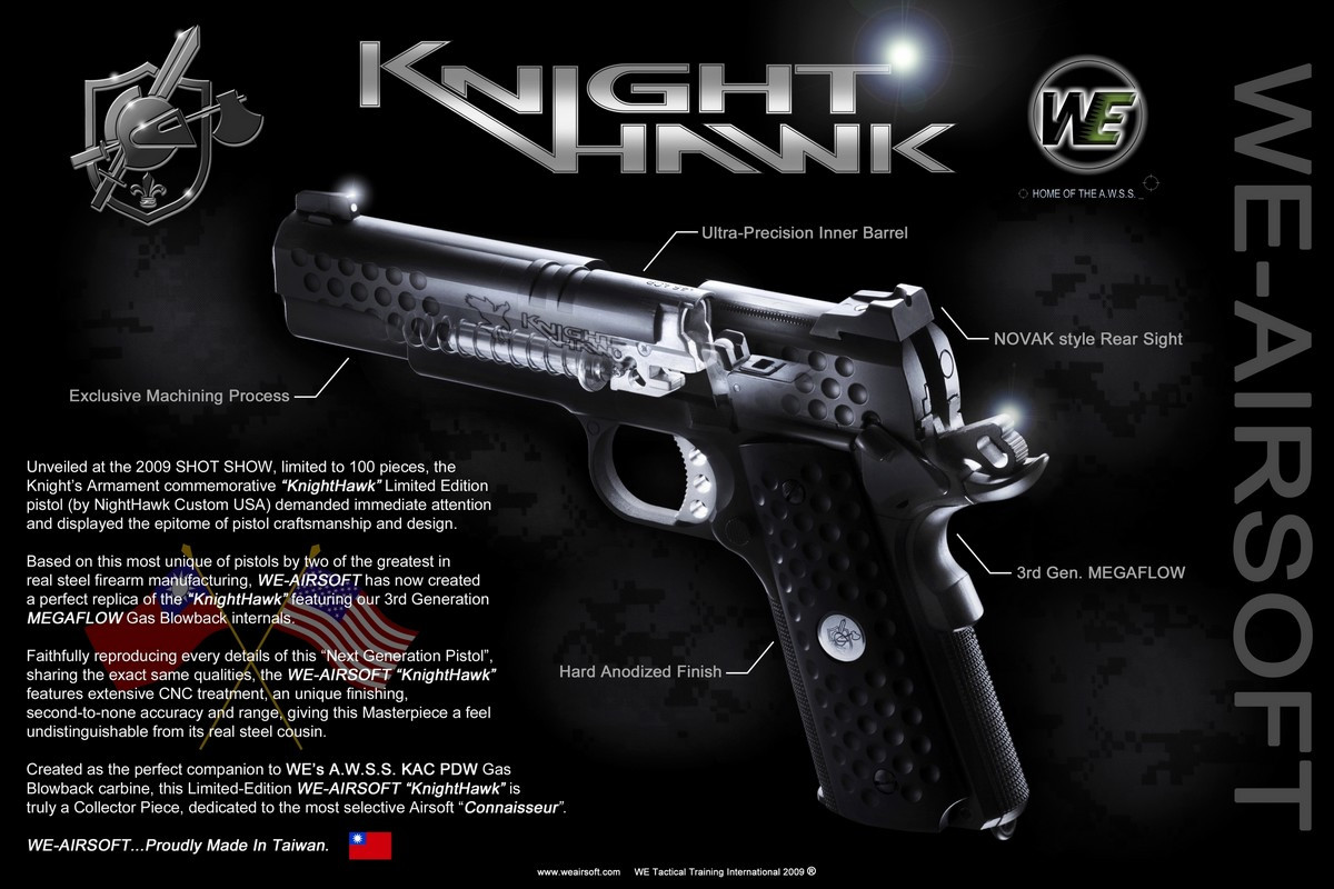 WE GBB Pistol KAC Knight Hawk - Black OD-A-WE00058 asgbox.pl WE GBB Pistol KAC Knight Hawk - Black - obrazek 5