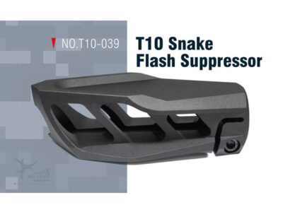 AA Aluminum Flash hider SNAKE T10, 14-mm CCW - Black - obrazek 5