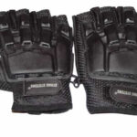 STRIKE Fingerless Gloves with Knuckle Protector - Black