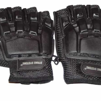 STRIKE Fingerless Gloves with Knuckle Protector - Black