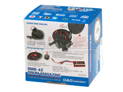 G a G Electric Drum Magazine for MG42, 1700 BBs - Black - obrazek 5