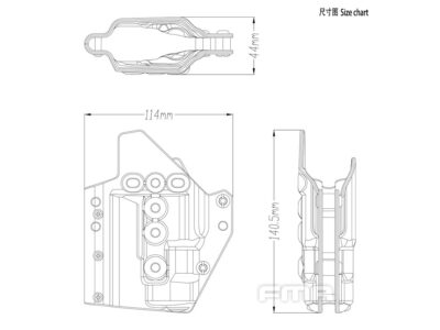 FMA Low Kydex Holster (G-Series with Flashlight ALPC), Right Hand - Black - obrazek 2
