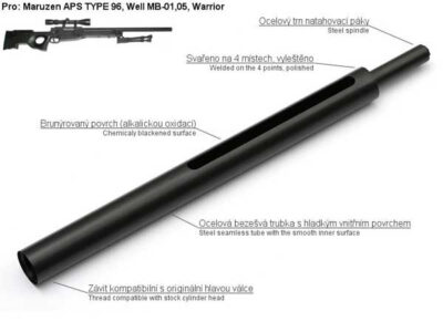 AirsoftPro Steel Cylinder for WELL L96 / MB01 Rifles – Black