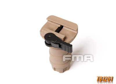 FMA Short Vertical STUBBY Grip with QD RIS Rail Mount - Tan - obrazek 4
