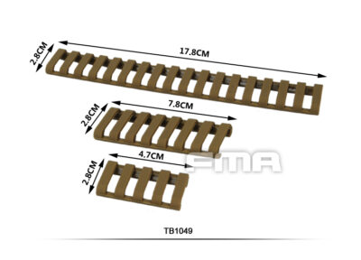 FMA Rubber Ladder Z70 RIS Rail Cover, 6 Pieces - Black - obrazek 3