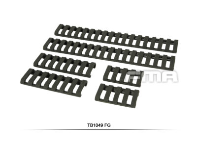 FMA Rubber Ladder Z70 RIS Rail Cover, 6 Pieces - Ranger Green