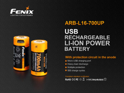 Charging battery Fenix RCR123A / 16340 High Current (Li-ion) - obrazek 2
