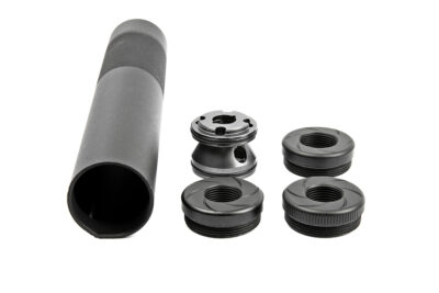 ML Aluminum Suppressor WHISPER MOCK SILENCER 215 x 30 mm, Long - Black - obrazek 3