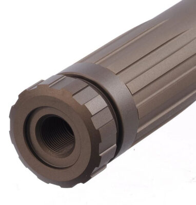 AA Aluminum Silencer AAP 169x35 mm, 14- mm CCW - Tan - obrazek 3