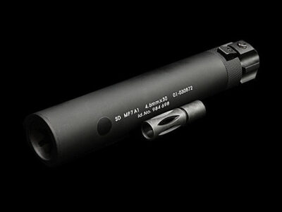 Angry Gun QD Silencer for WE SMG-8 (MP7) GBB with Tracer unit, 12- mm (CCW) - Black