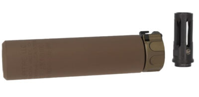 Angry Gun QD SOCOM416 Silencer (Full Markings) with Tracer unit, 14- mm (CCW) - Tan - obrazek 3